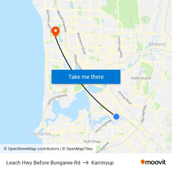 Leach Hwy Before Bungaree Rd to Karrinyup map