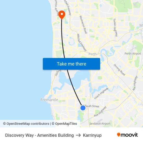 Discovery Way - Amenities Building to Karrinyup map