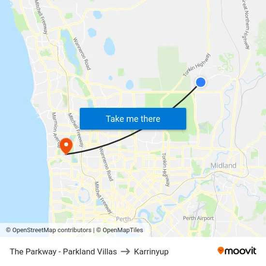 The Parkway   - Parkland Villas to Karrinyup map