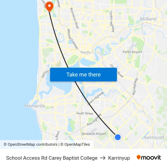 School Access Rd Carey Baptist College to Karrinyup map