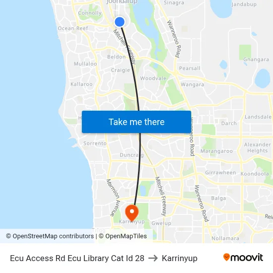 Ecu Access Rd Ecu Library Cat Id 28 to Karrinyup map