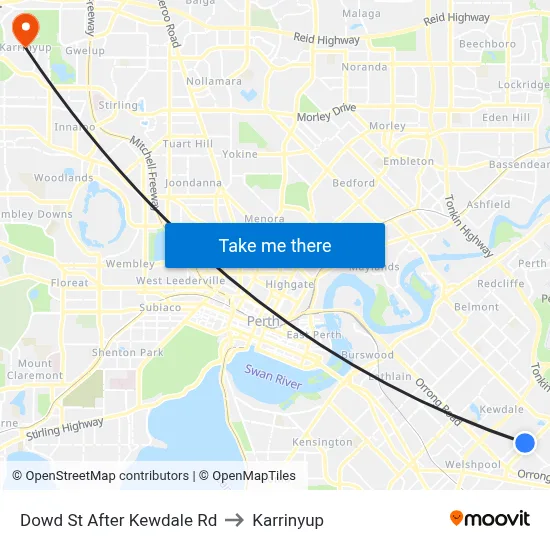 Dowd St After Kewdale Rd to Karrinyup map