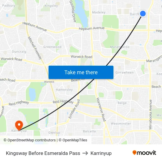 Kingsway   Before Esmeralda Pass to Karrinyup map