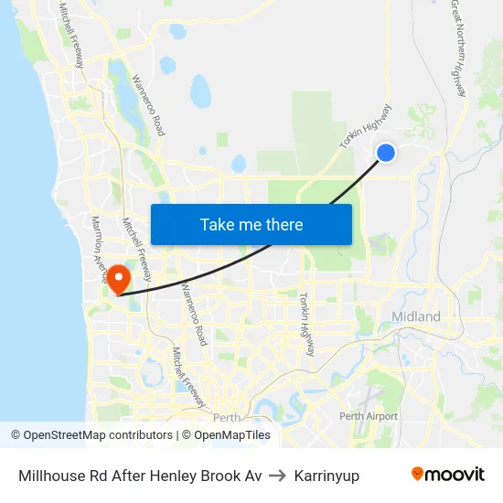 Millhouse Rd After Henley Brook Av to Karrinyup map
