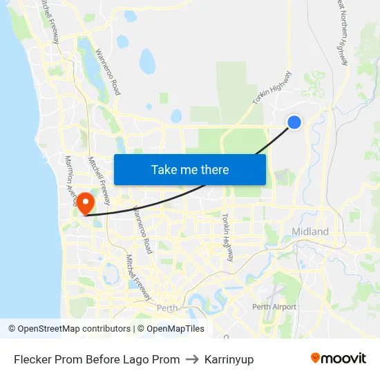Flecker Prom Before Lago Prom to Karrinyup map