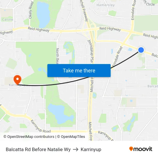 Balcatta Rd Before Natalie Wy to Karrinyup map