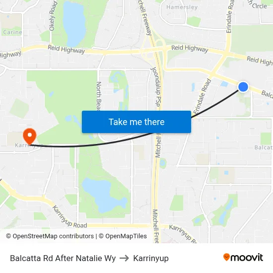 Balcatta Rd After Natalie Wy to Karrinyup map