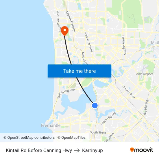 Kintail Rd Before Canning Hwy to Karrinyup map