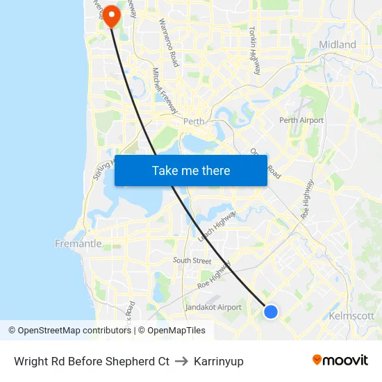 Wright Rd Before Shepherd Ct to Karrinyup map
