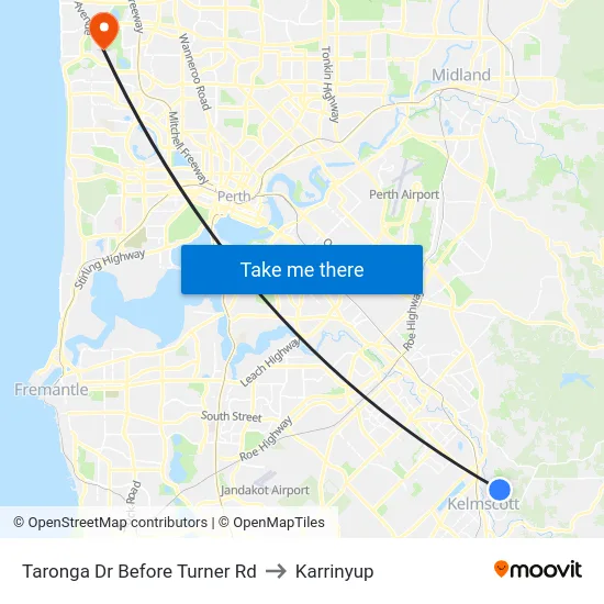 Taronga Dr Before Turner Rd to Karrinyup map
