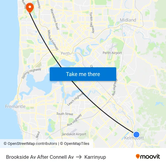 Brookside Av After Connell Av to Karrinyup map