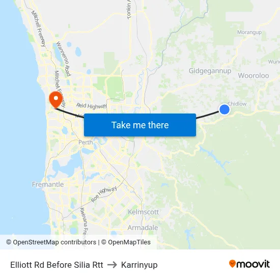 Elliott Rd Before Silia Rtt to Karrinyup map