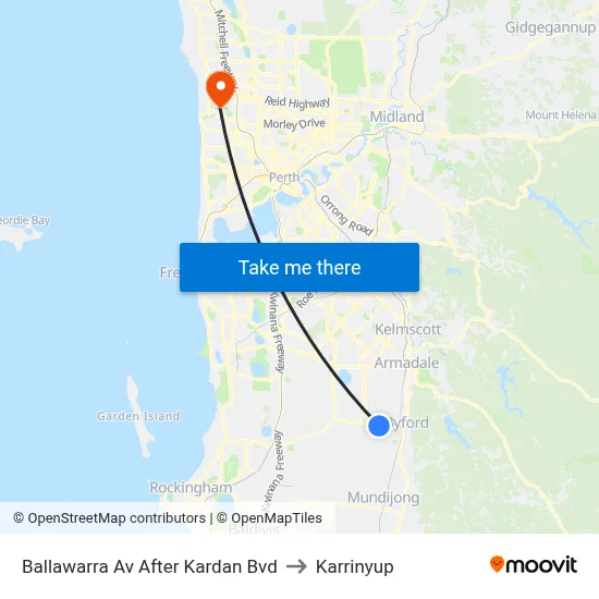 Ballawarra Av After Kardan Bvd to Karrinyup map