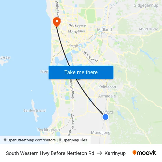 South Western Hwy Before Nettleton Rd to Karrinyup map