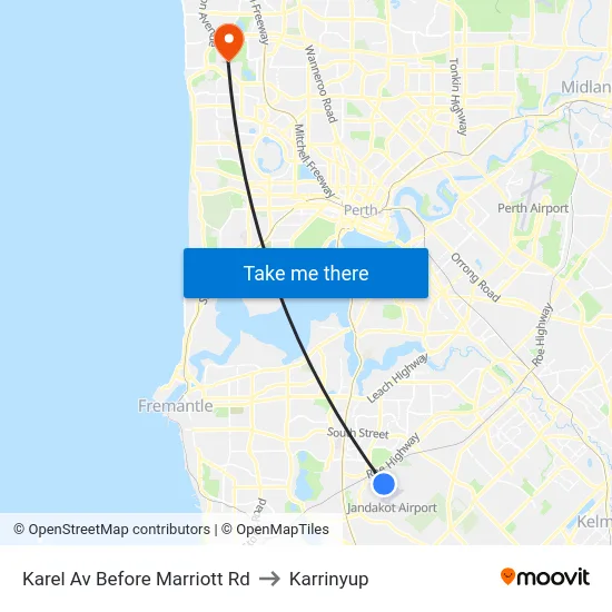 Karel Av Before Marriott Rd to Karrinyup map