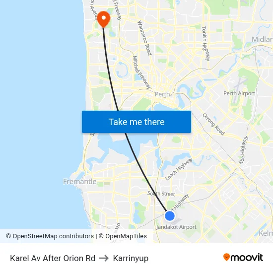 Karel Av After Orion Rd to Karrinyup map