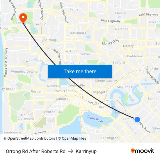 Orrong Rd After Roberts Rd to Karrinyup map