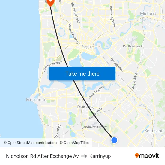 Nicholson Rd After Exchange Av to Karrinyup map