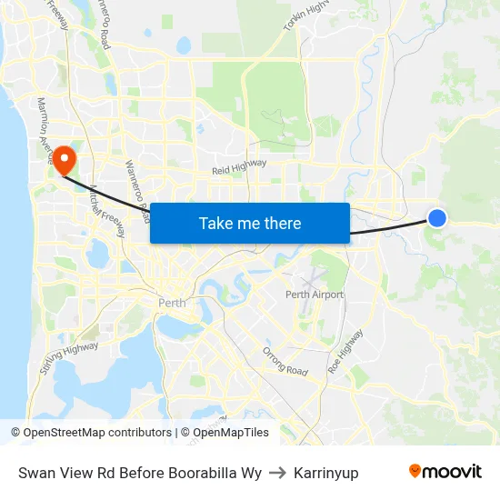 Swan View Rd Before Boorabilla Wy to Karrinyup map