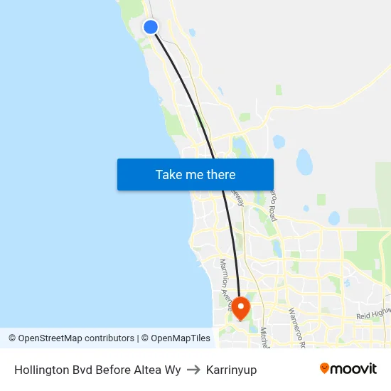 Hollington Bvd Before Altea Wy to Karrinyup map