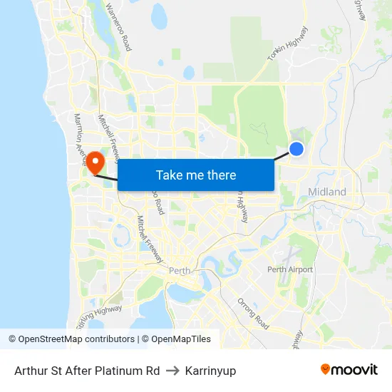 Arthur St After Platinum Rd to Karrinyup map