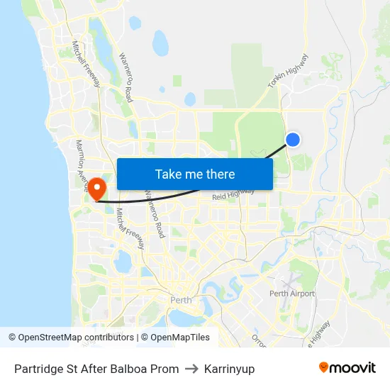 Partridge St After Balboa Prom to Karrinyup map
