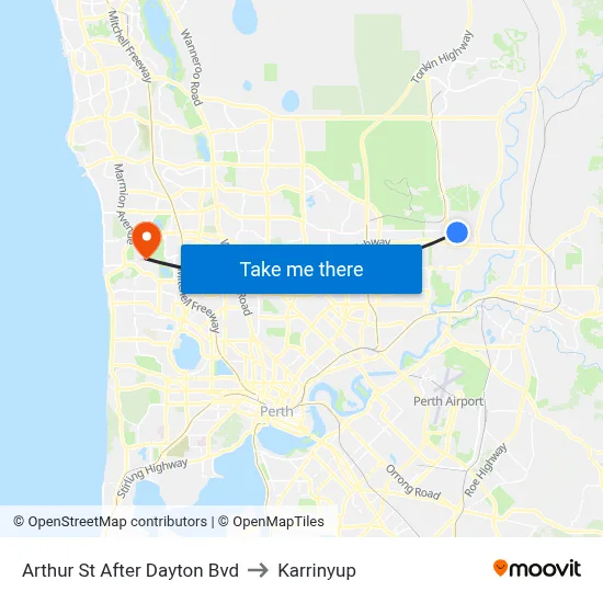 Arthur St After Dayton Bvd to Karrinyup map