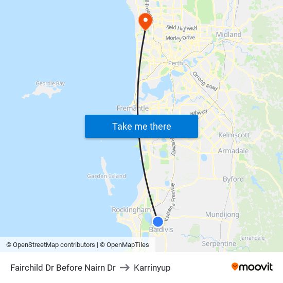 Fairchild Dr Before Nairn Dr to Karrinyup map