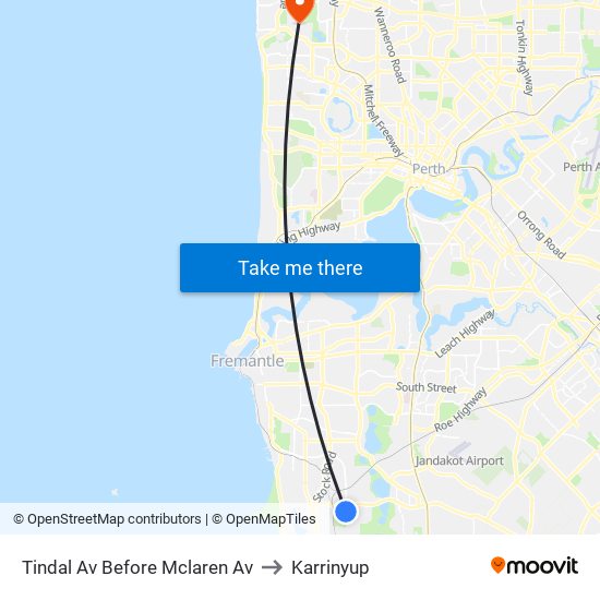 Tindal Av Before Mclaren Av to Karrinyup map