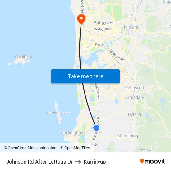Johnson Rd After Lattuga Dr to Karrinyup map
