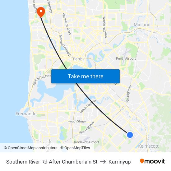 Southern River Rd After Chamberlain St to Karrinyup map