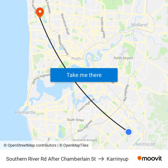 Southern River Rd After Chamberlain St to Karrinyup map