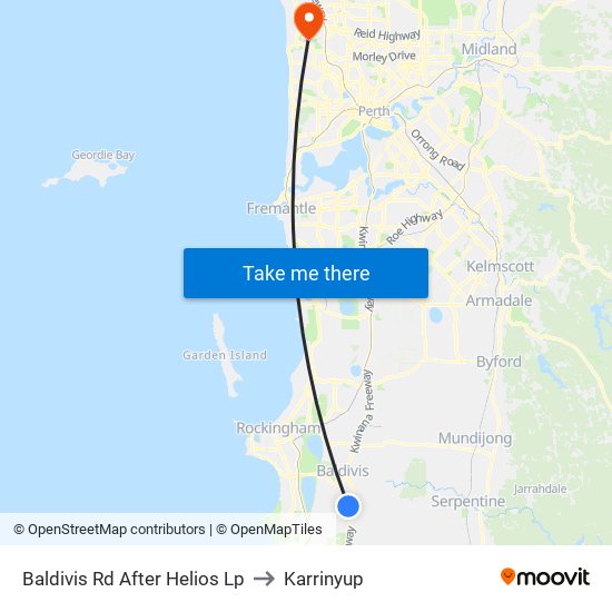 Baldivis Rd After Helios Lp to Karrinyup map