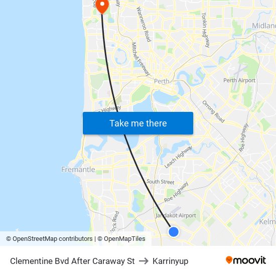 Clementine Bvd After Caraway St to Karrinyup map