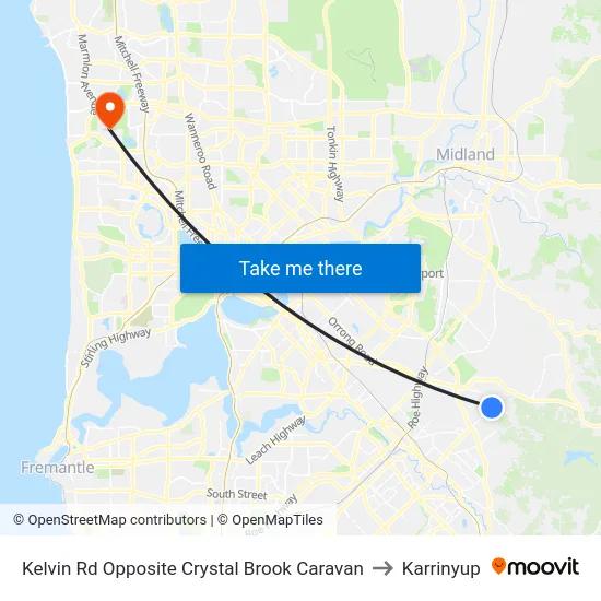 Kelvin Rd Opposite Crystal Brook Caravan to Karrinyup map