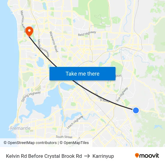 Kelvin Rd Before Crystal Brook Rd to Karrinyup map