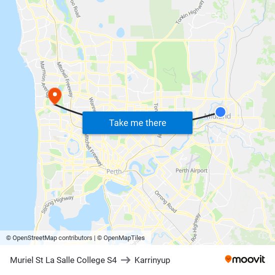 Muriel St La Salle College S4 to Karrinyup map