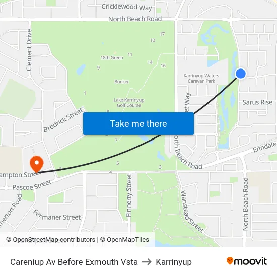 Careniup Av Before  Exmouth Vsta to Karrinyup map