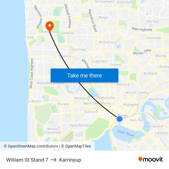 William St Stand 7 to Karrinyup map
