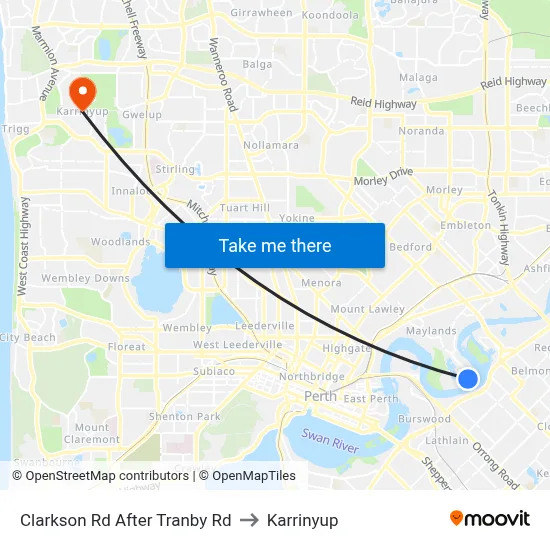 Clarkson Rd After Tranby Rd to Karrinyup map