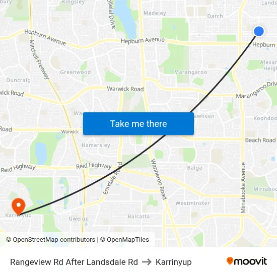 Rangeview Rd After Landsdale Rd to Karrinyup map