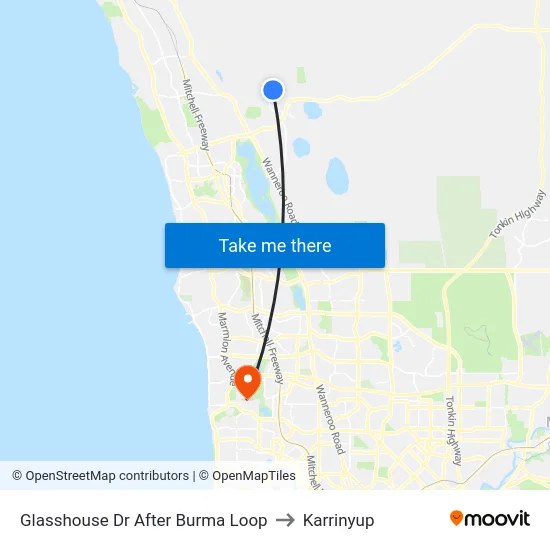 Glasshouse Dr After Burma Loop to Karrinyup map