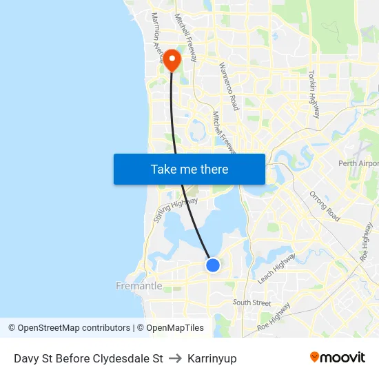 Davy St Before Clydesdale St to Karrinyup map