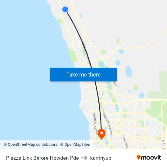 Piazza Link Before Howden Pde to Karrinyup map