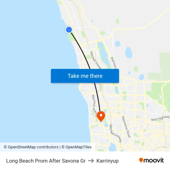 Long Beach Prom After Savona Gr to Karrinyup map