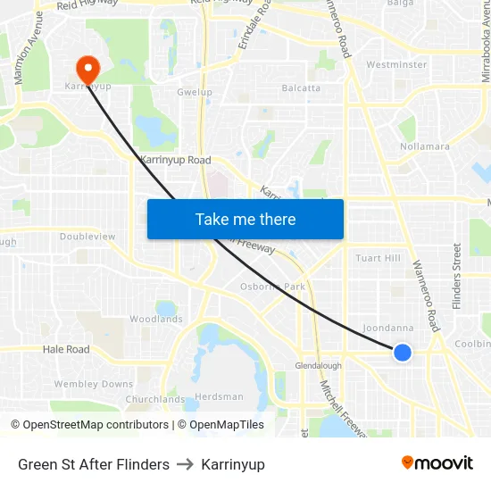 Green St After Flinders to Karrinyup map