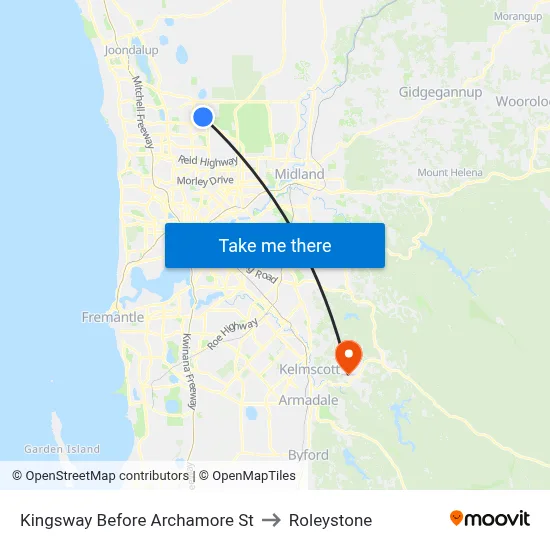 Kingsway   Before Archamore St to Roleystone map