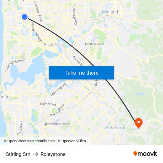 Stirling Stn to Roleystone map