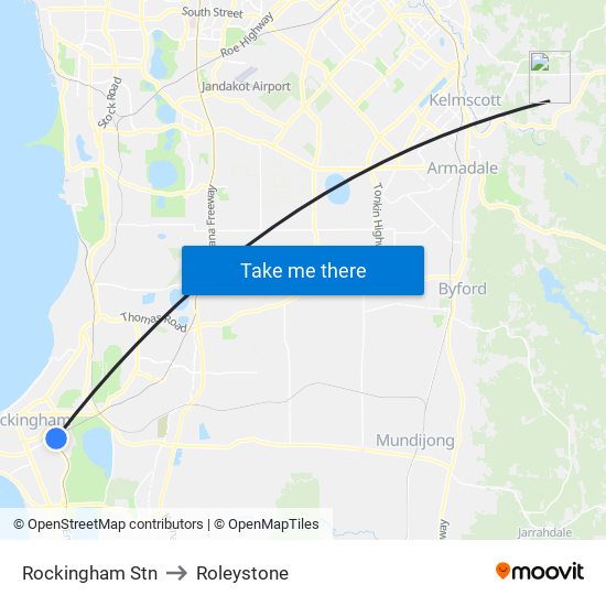 Rockingham Stn to Roleystone map