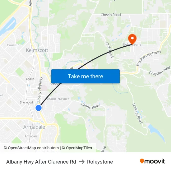 Albany Hwy After Clarence Rd to Roleystone map